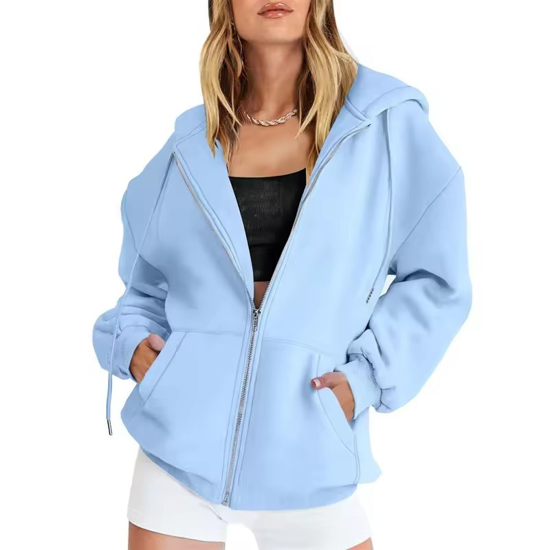 Women'S Fashion Zip Up Hoodies - spring autumn Fashion zipper Women Hooded