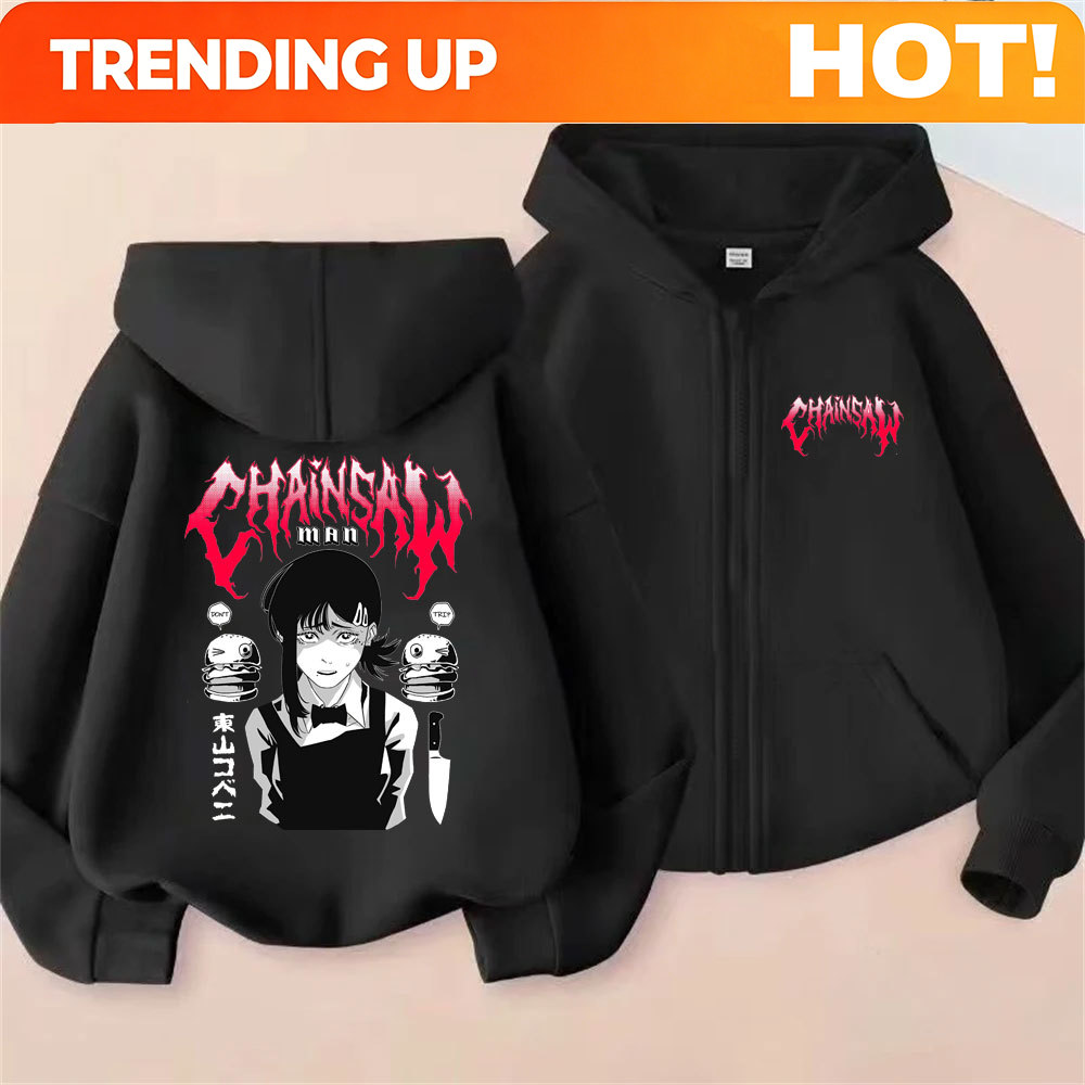 Women'S Fashion Zip Up Hoodies - Custom Custom Anime Chainsaw Man Higashiyama