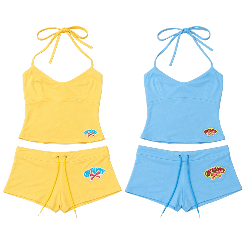 Lace Trim Cami - Women's 2 Piece Short Set Cami