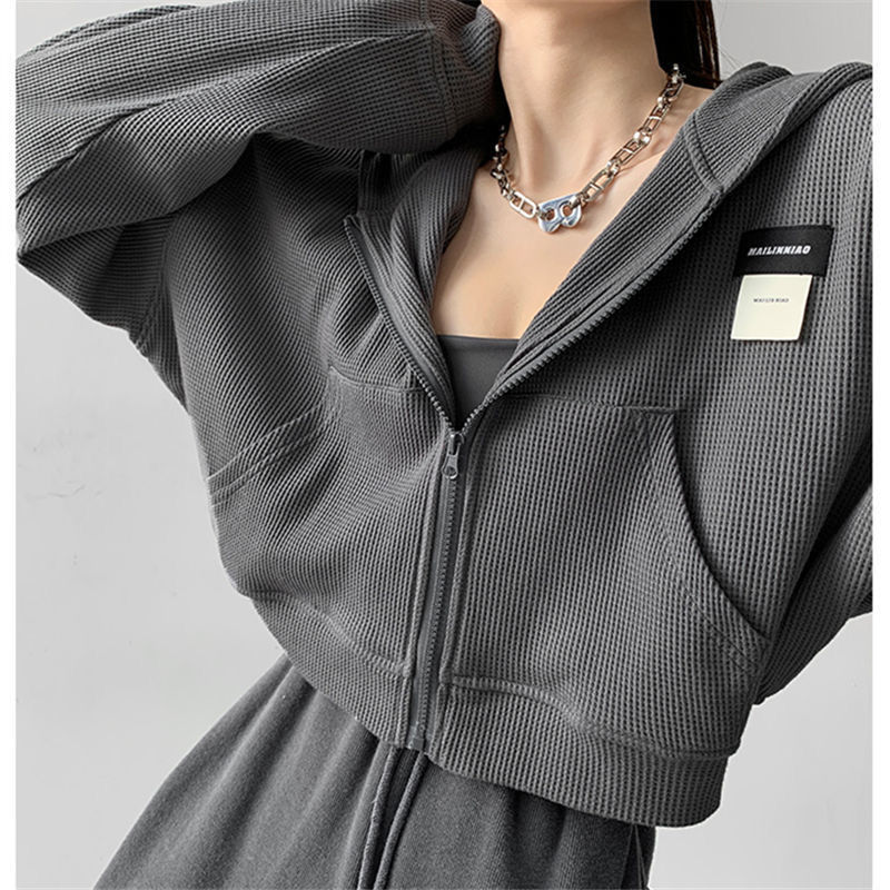 Women'S Fashion Zip Up Hoodies - Harajuku Women Sweatshirts Korean Fashion Sportswear