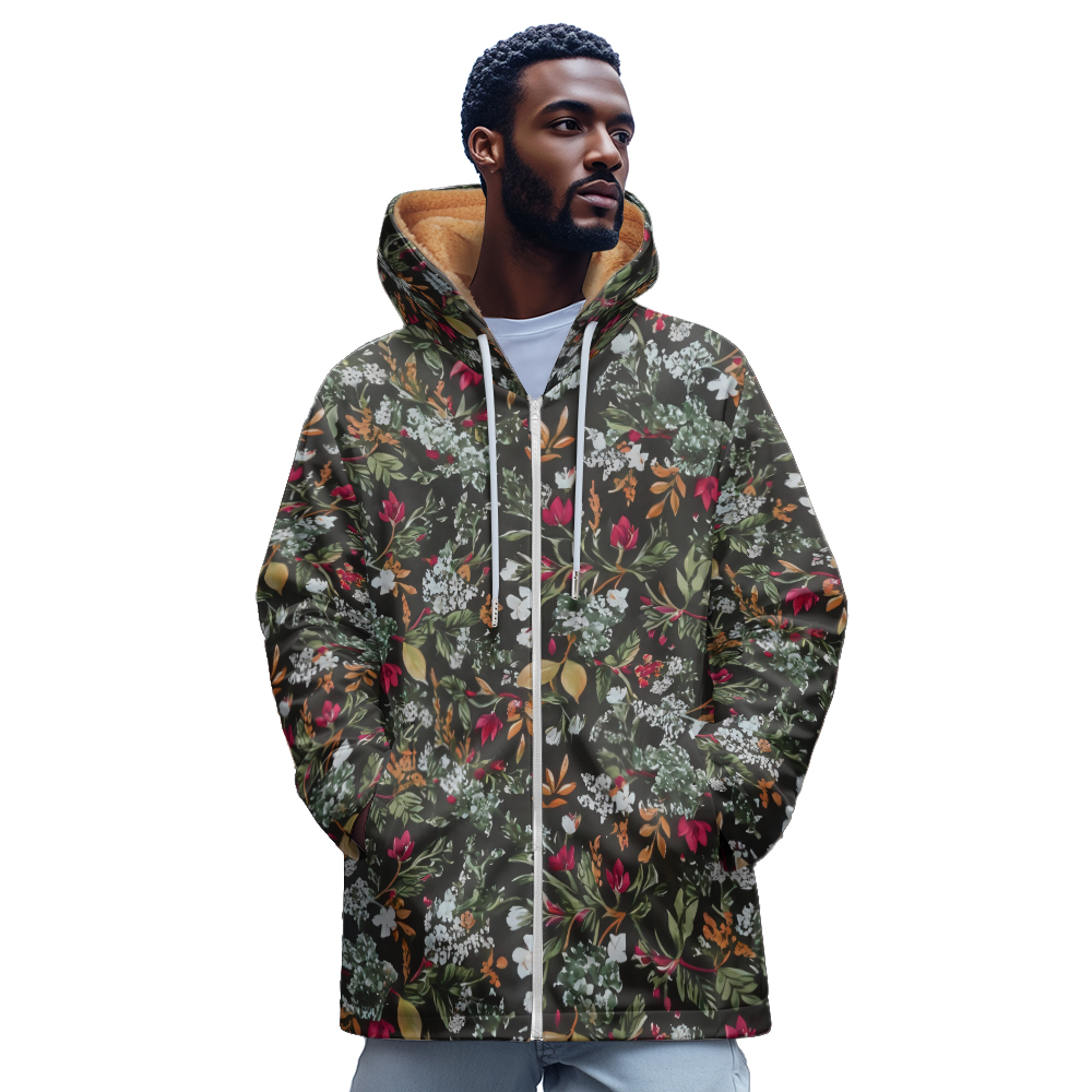 Women'S Fashion Zip Up Hoodies - Luxury Flower 3D Printed Pattern Zip