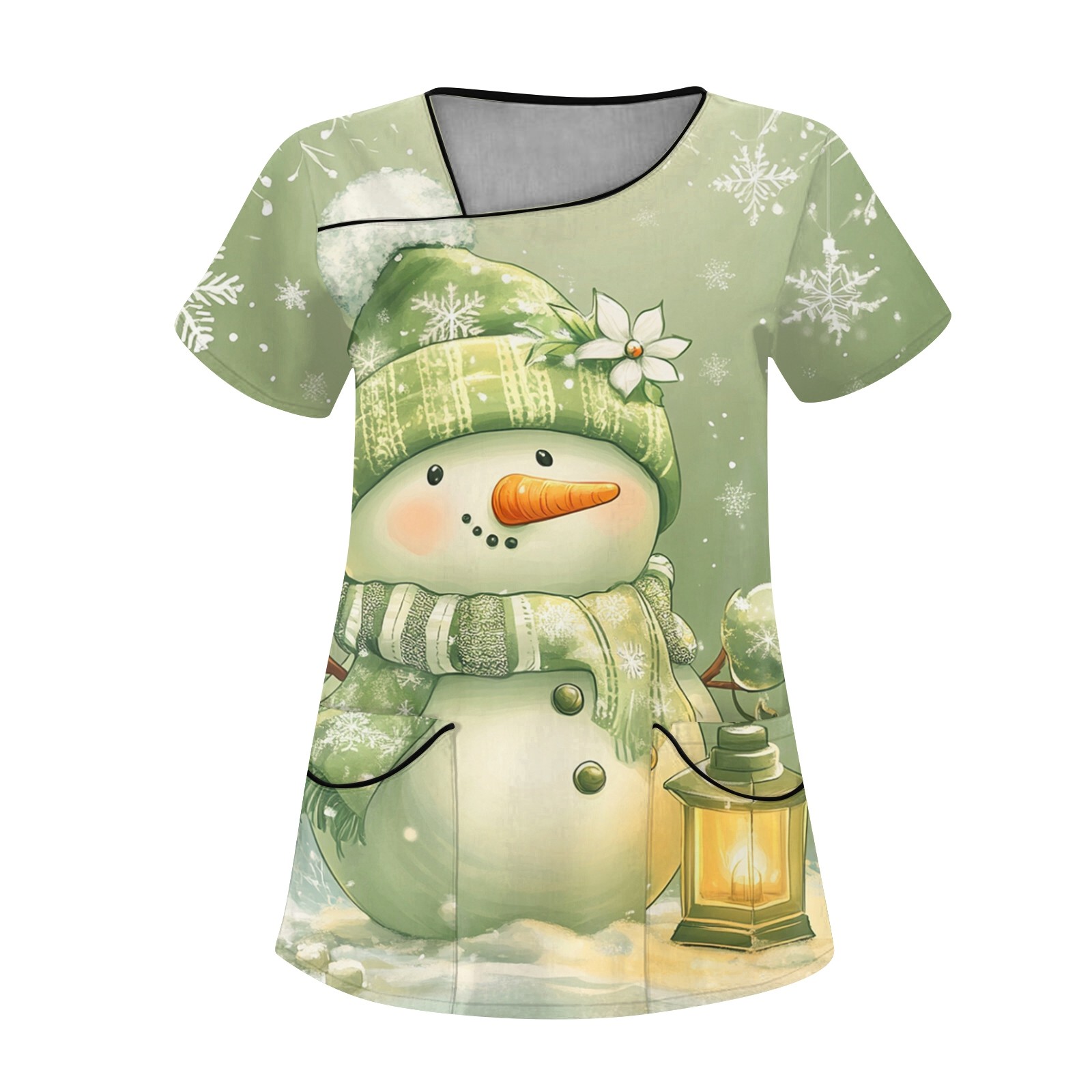 Women'S Fashion Overalls - T-Shirt Christmas Nurse Uniform Scrubs Womens