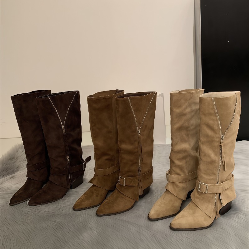 Women'S Fashion Trousers - Women's Boots Vintage Suede Leather Casual