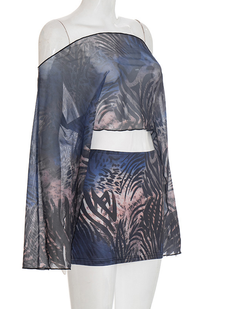 Kricesseen Sexy One Shoulder M - Tie Dye Two Piece ulasan dan harga