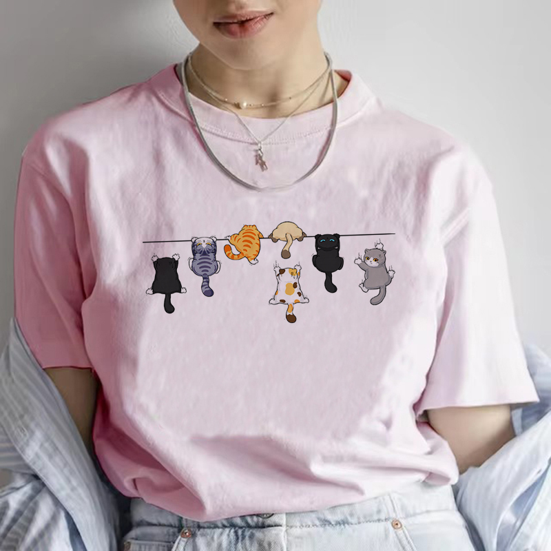 Funny Women Summer Cat Print T - Women'S Fashion In The 90S ulasan dan harga