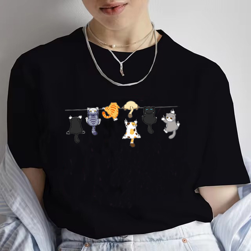 Funny Women Summer Cat Print T - Women'S Fashion In The 90S ulasan dan harga
