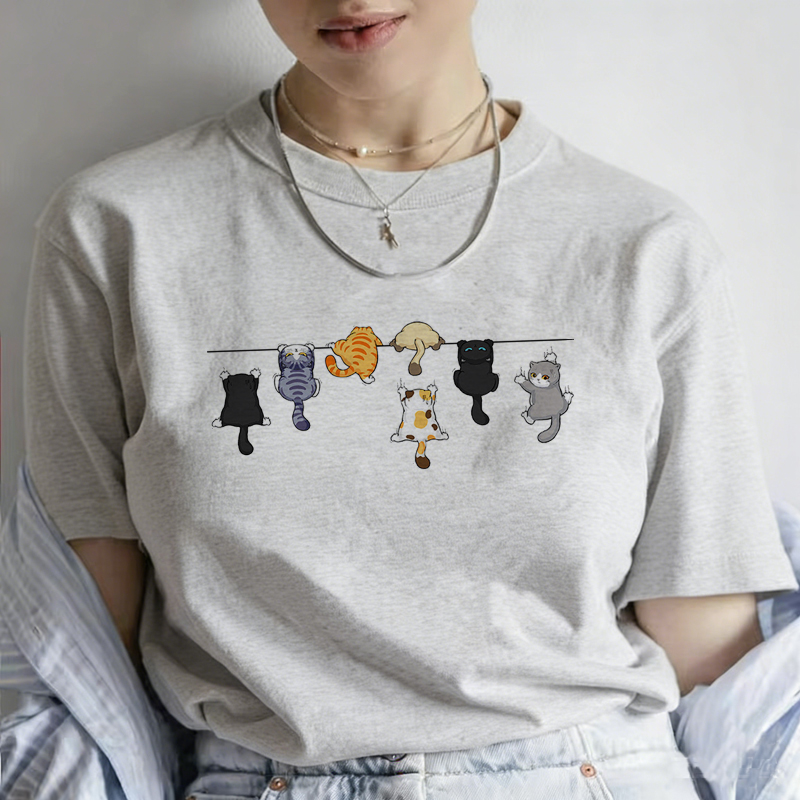 Funny Women Summer Cat Print T - Women'S Fashion In The 90S ulasan dan harga