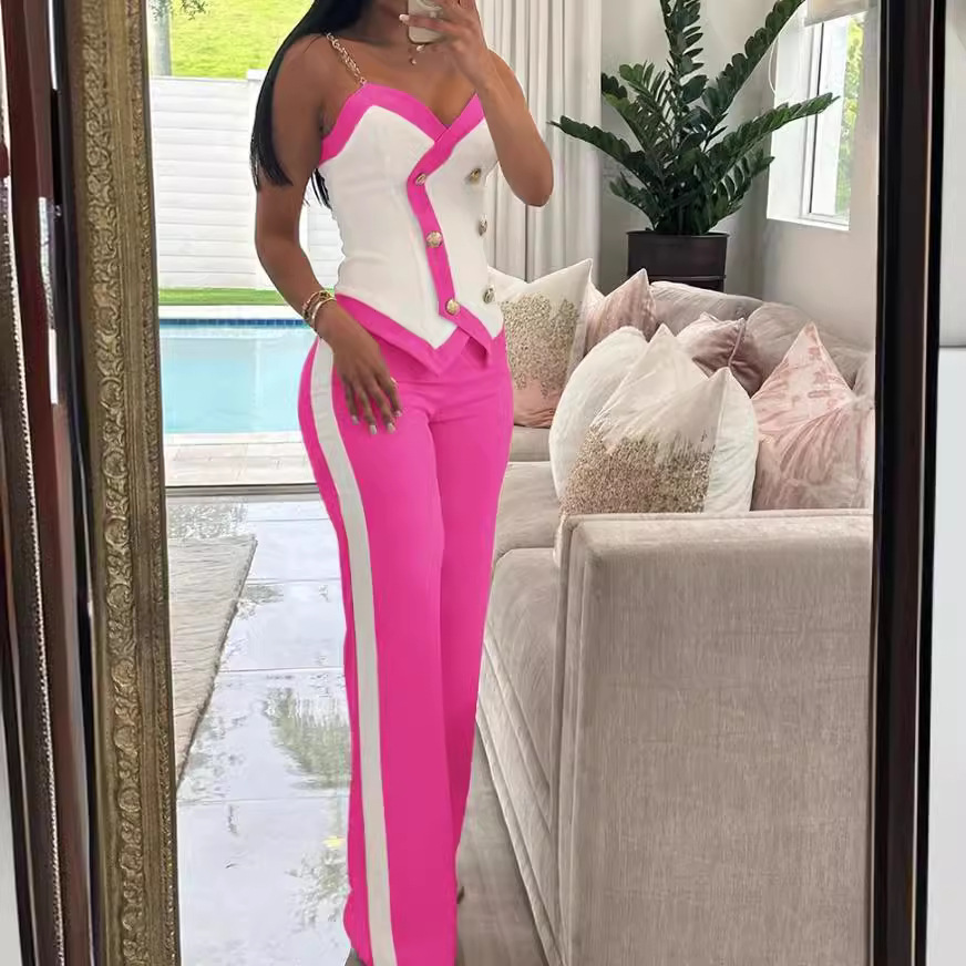 Women Side Striped Work Suit S - Lace Trim Cami ulasan dan harga