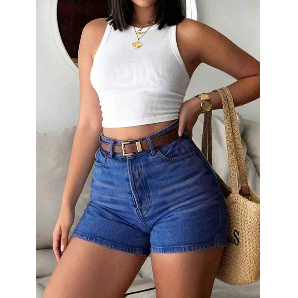 Women Summer Denim Shorts High - Women'S Fashion Trousers ulasan dan harga