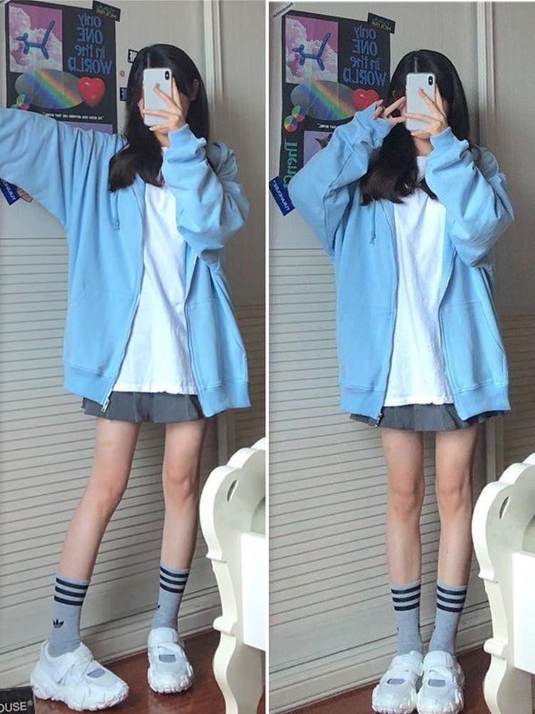 Oversized Hooded Sweatshirts K - Women'S Fashion Zip Up Hoodies ulasan dan harga