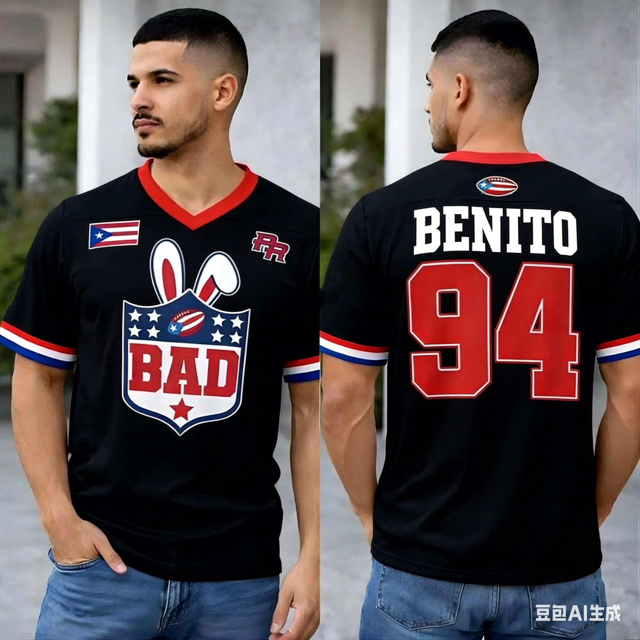 Puerto Rico Oversized Jersey P - Women'S Fashion Rugby Top ulasan dan harga