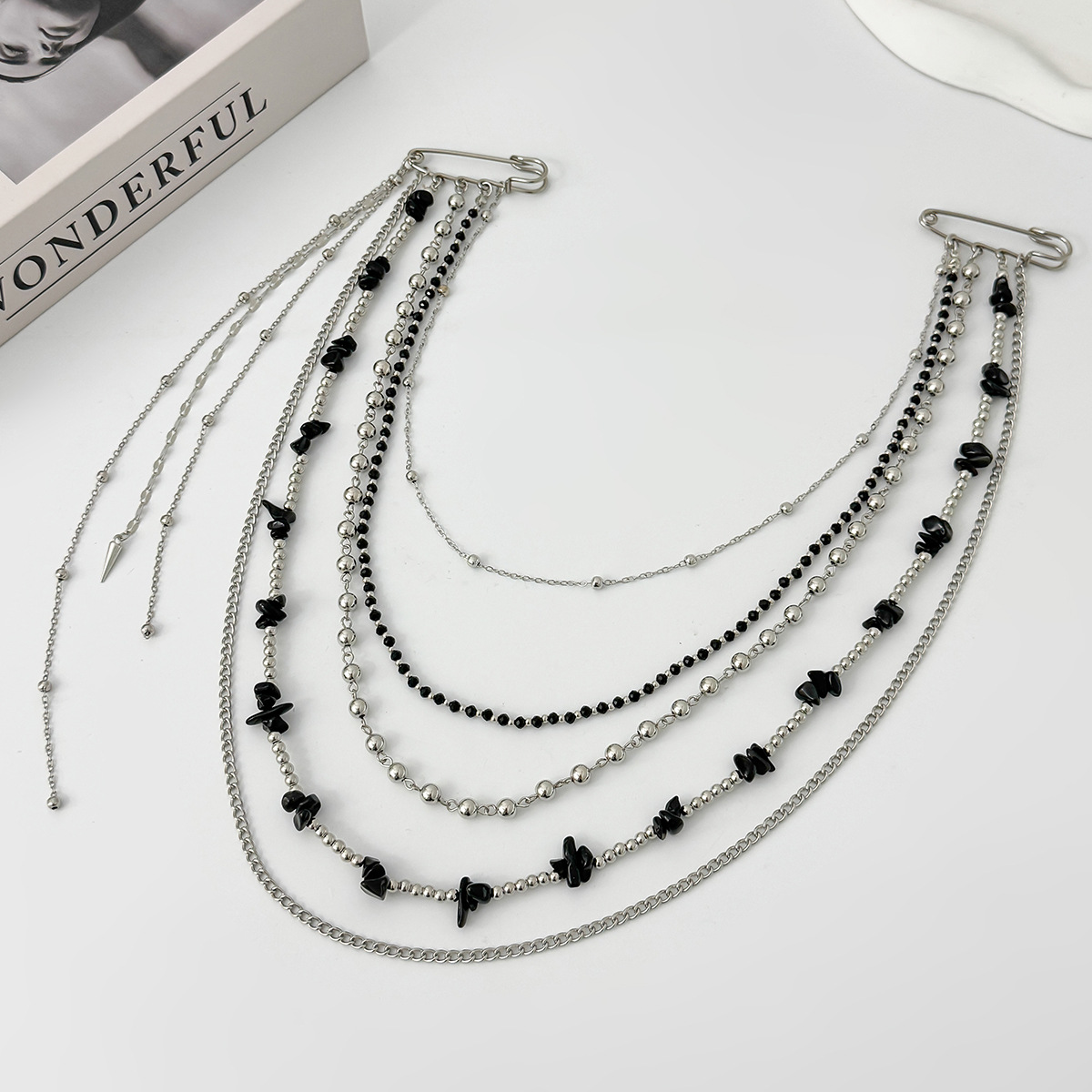 Punk Hip Hop Long Crystal Broo - Women'S Fashion Layering ulasan dan harga