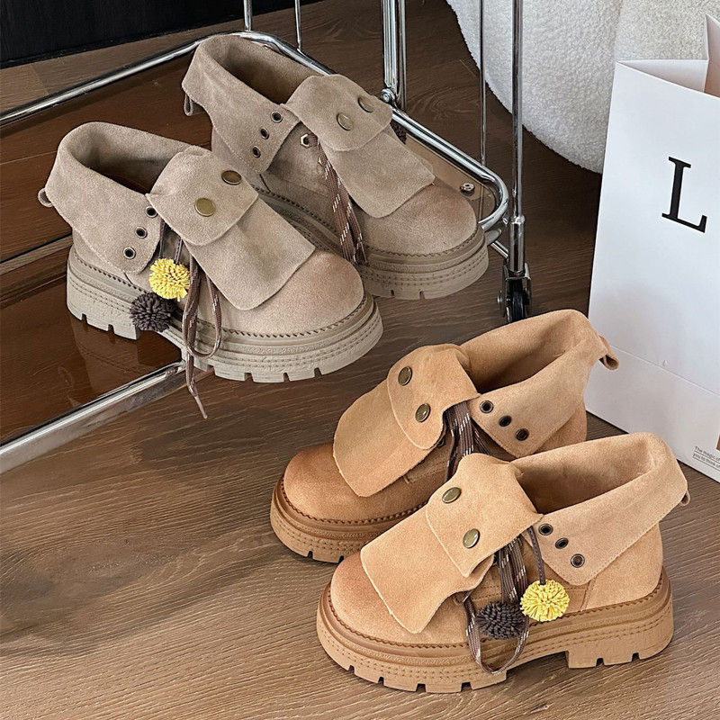 Autumn Faux Suede Ankle Boots  - Women'S Fashion Riding Boots ulasan dan harga