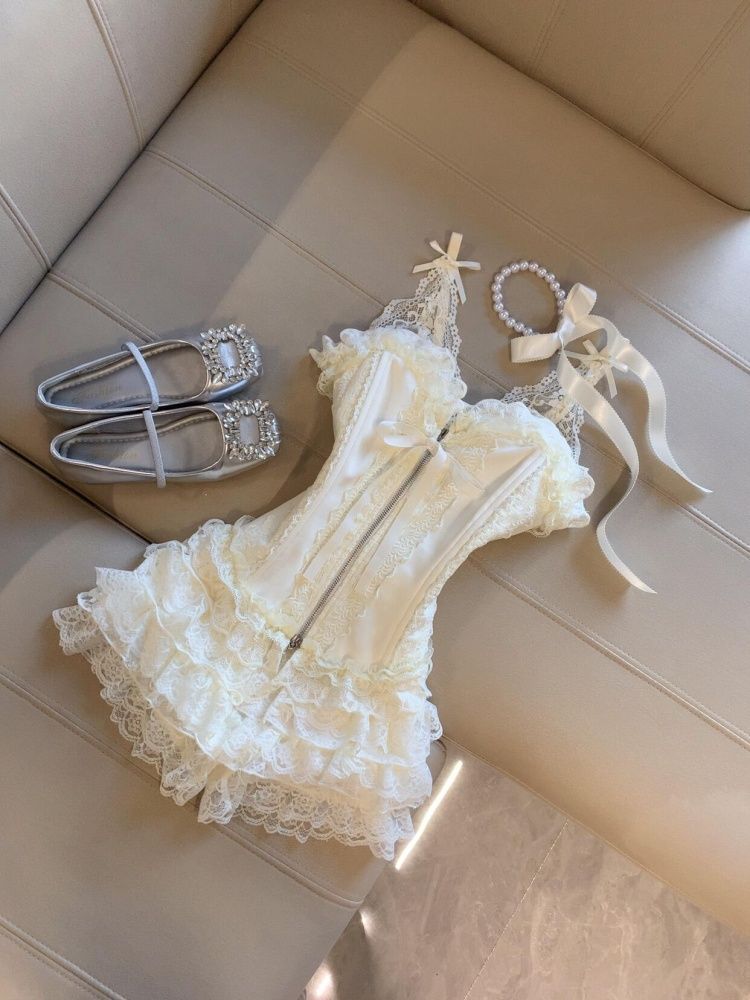 Cute Desire Lace Bustier Top H - Lace Trim Cami ulasan dan harga