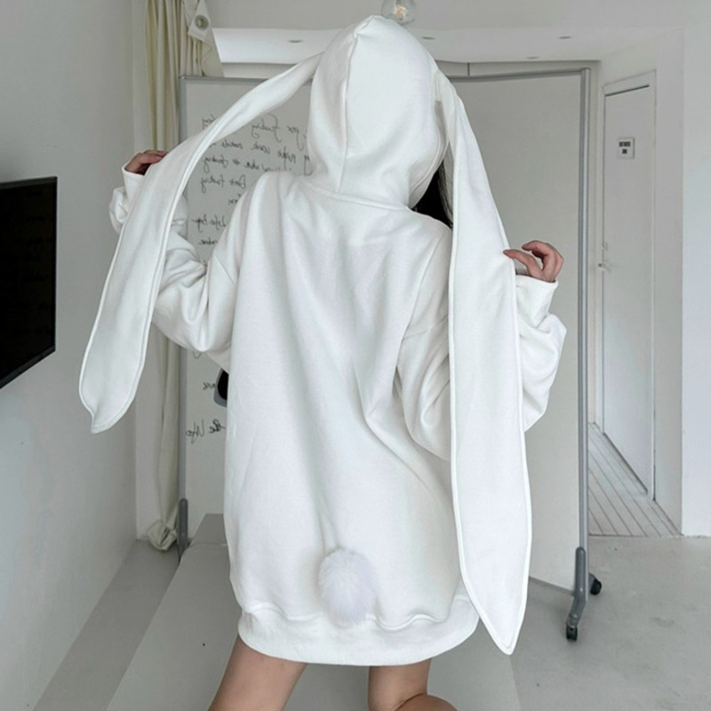 2025 Autumn Kawaii Bunny Big E - Women'S Fashion Zip Up Hoodies ulasan dan harga