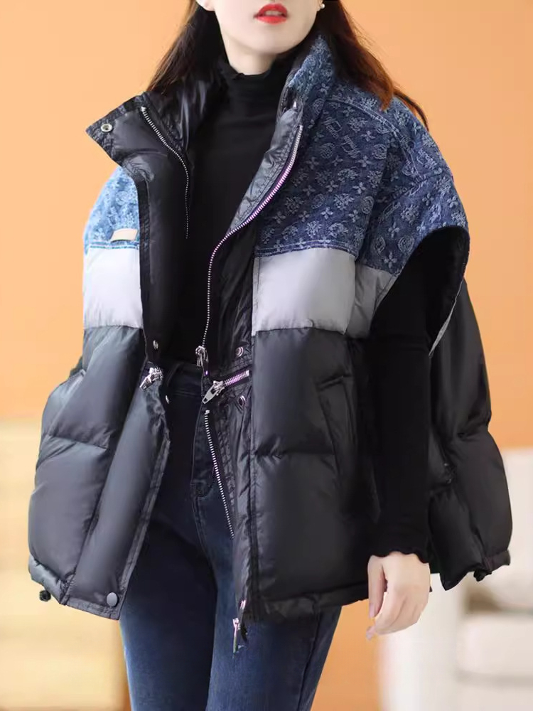Fashion Retro Down Jacket Vest - Puffer Vest Fashion Women ulasan dan harga