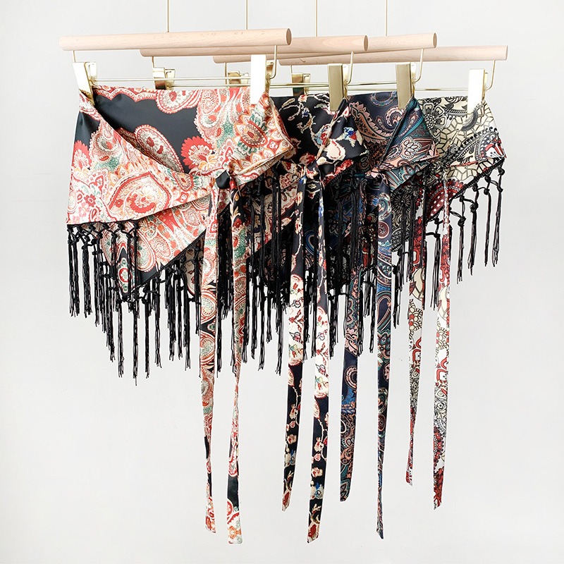 Tassel Tie Waist Seal Printed  - Women'S Fashion Layering ulasan dan harga
