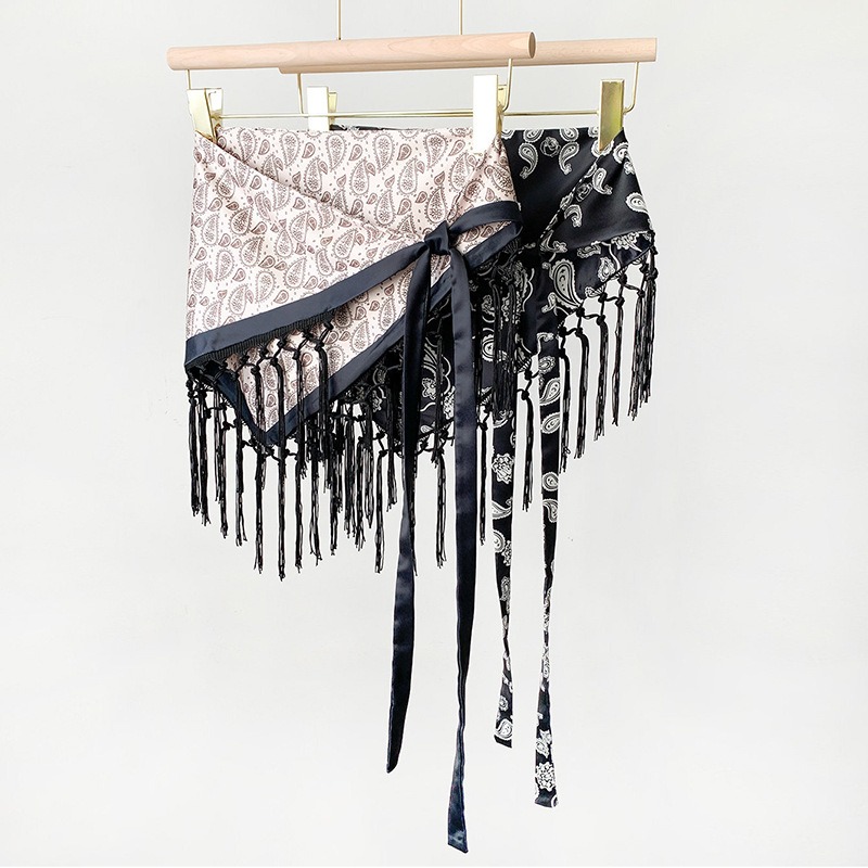 Tassel Tie Waist Seal Printed  - Women'S Fashion Layering ulasan dan harga