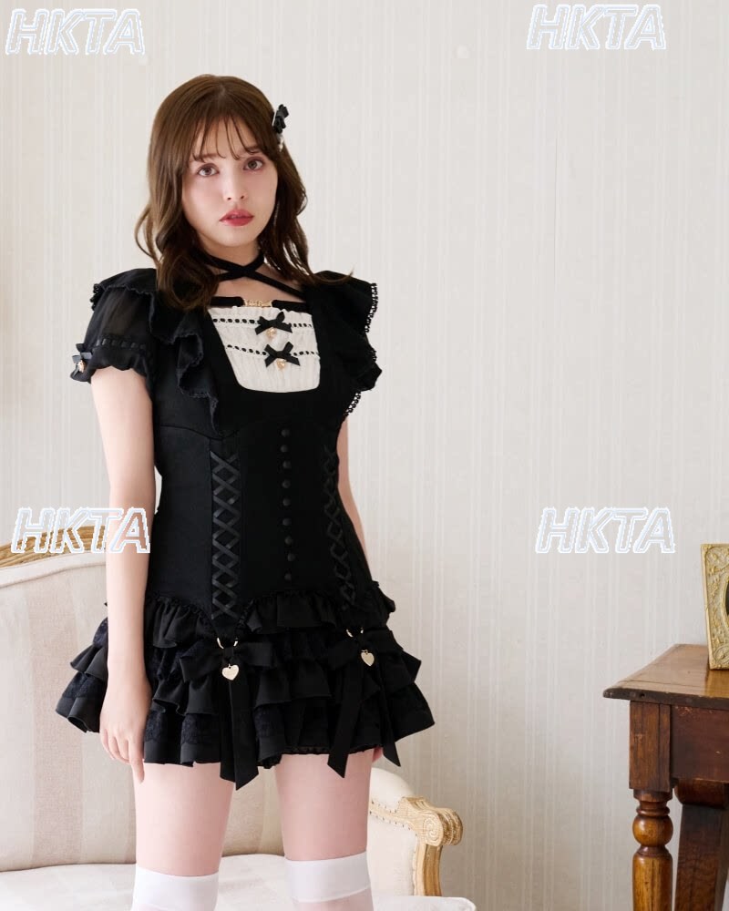 Liz Japanese Sweet Fairy Ruffl - Ruched Dress Mini ulasan dan harga