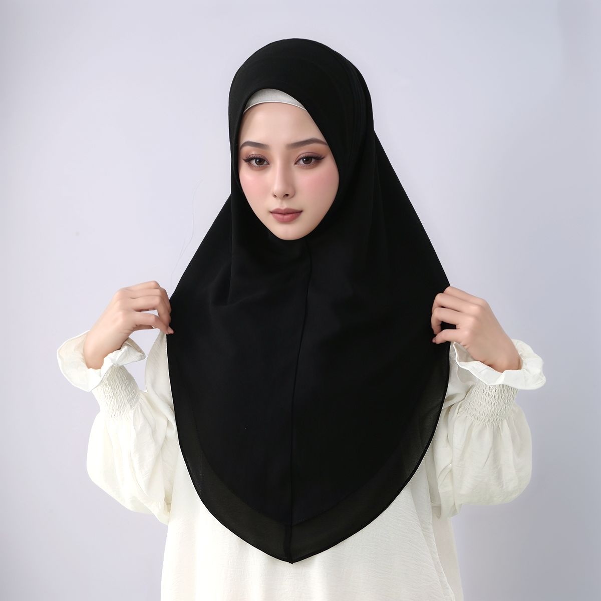 New Double layered Chiffon Rea - Women'S Fashion Layering ulasan dan harga