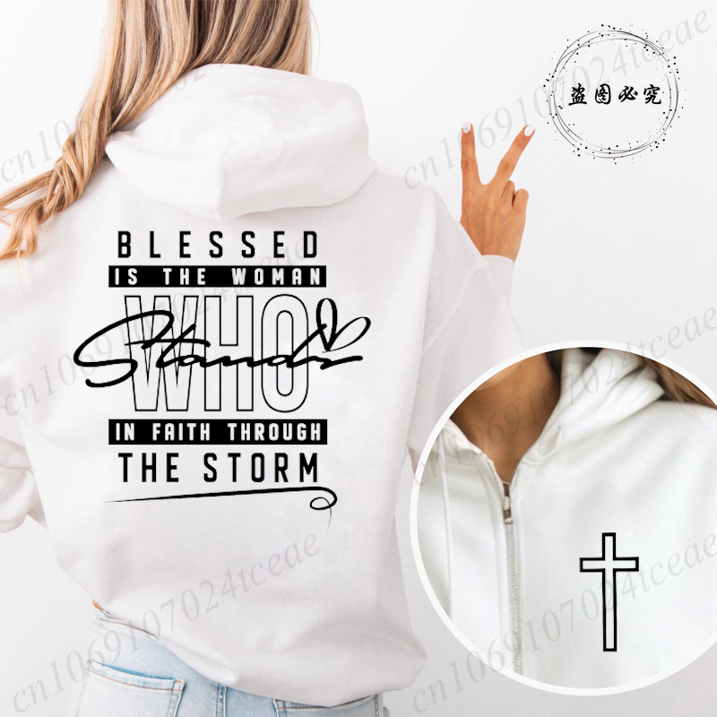 Jesus Faith Blessed Is The Wom - Women'S Fashion Zip Up Hoodies ulasan dan harga