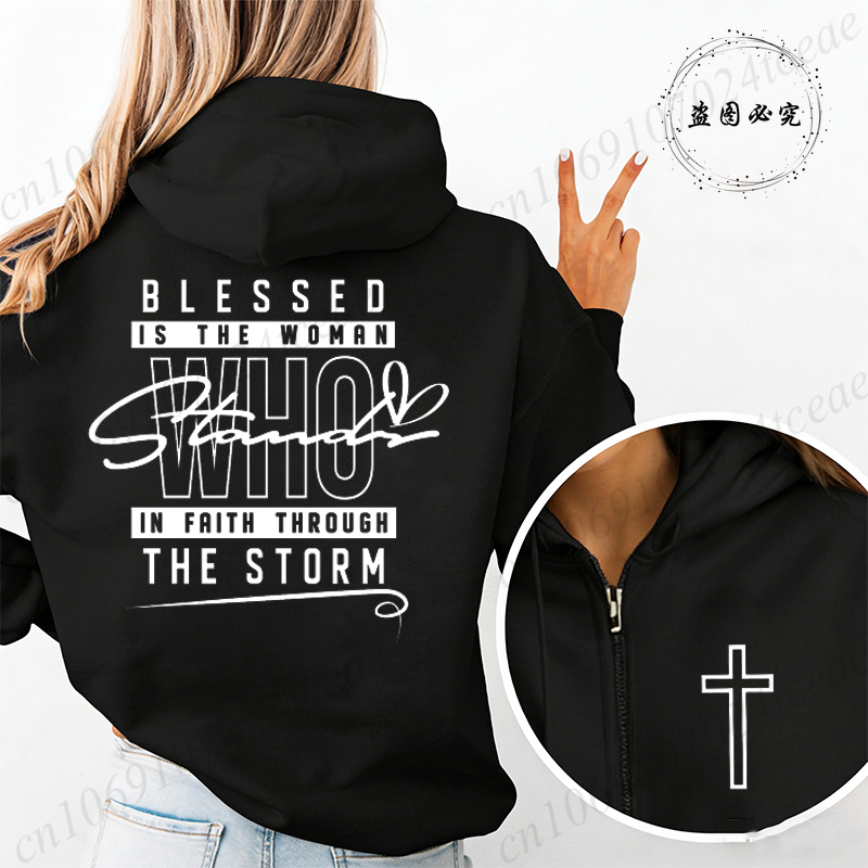 Jesus Faith Blessed Is The Wom - Women'S Fashion Zip Up Hoodies ulasan dan harga