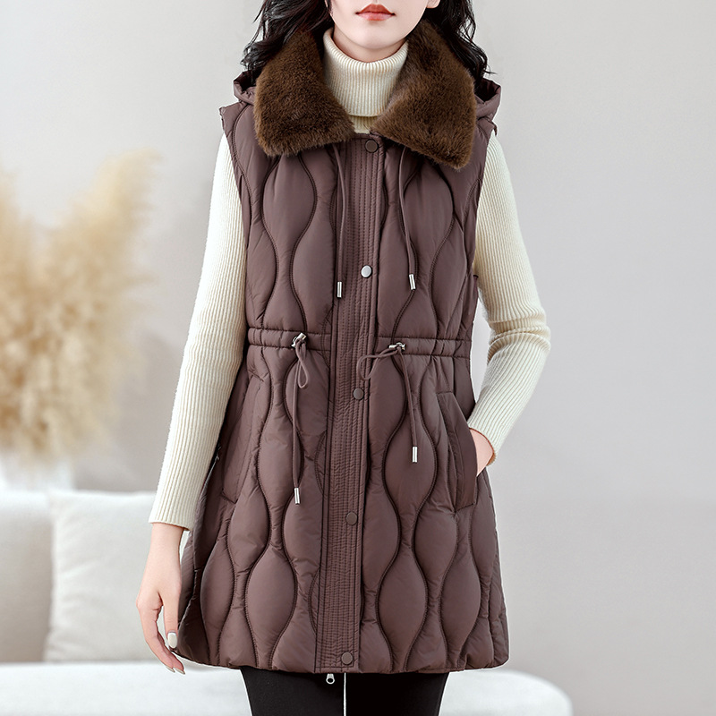 Women Mid Long Puffer Vest Aut - Puffer Vest Fashion Women ulasan dan harga