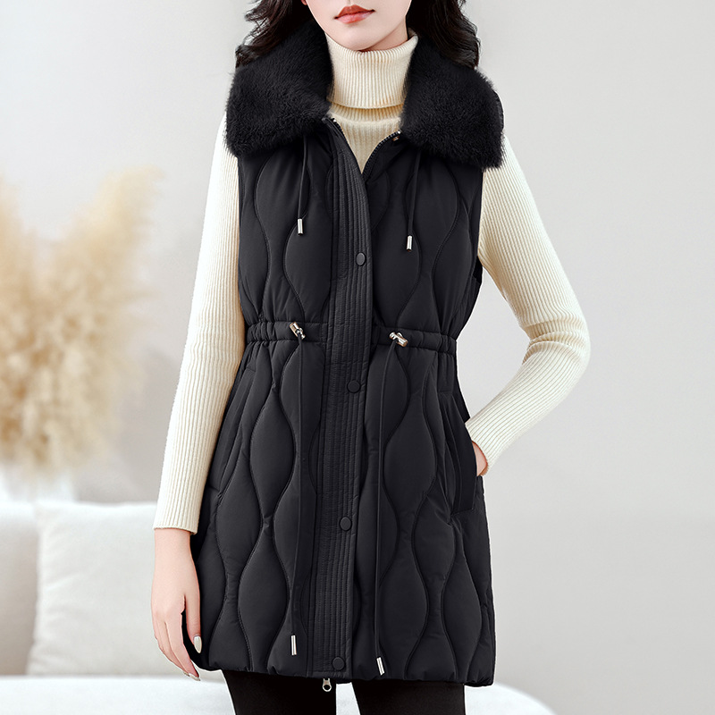 Women Mid Long Puffer Vest Aut - Puffer Vest Fashion Women ulasan dan harga