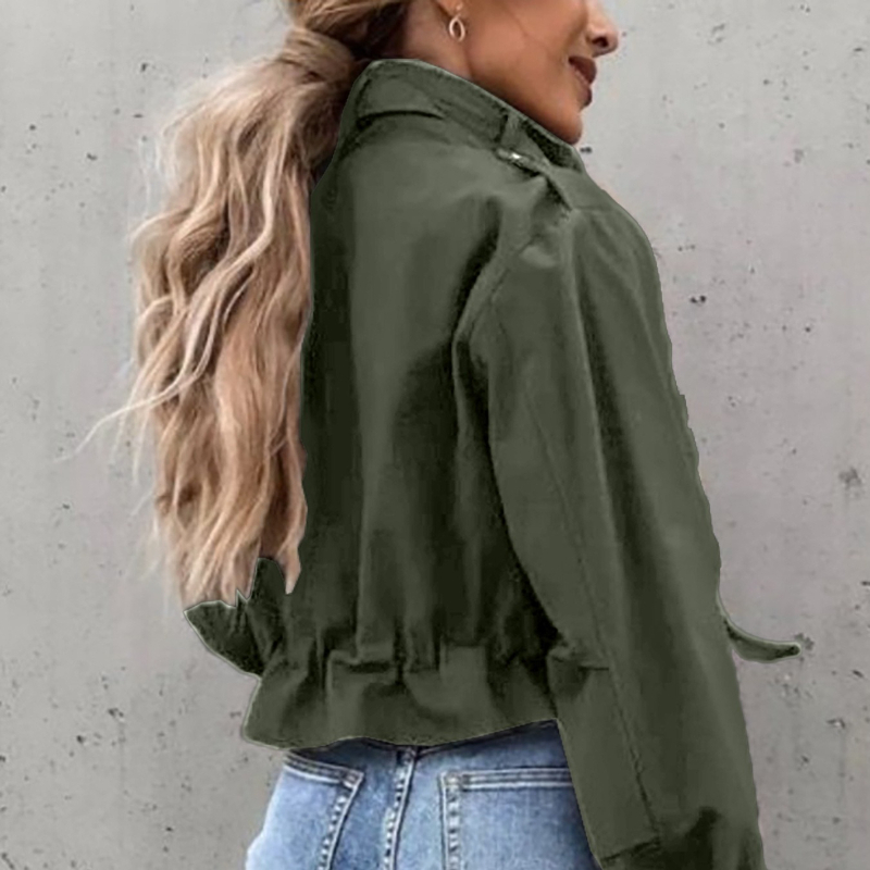 Autumn Winter Women High Colla - Women'S Fashion Utility Jacket ulasan dan harga