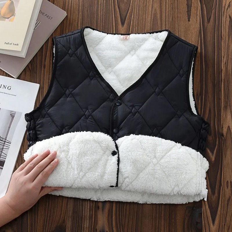 Vintage Women Lace-up V-neck S - Puffer Vest Fashion Women ulasan dan harga