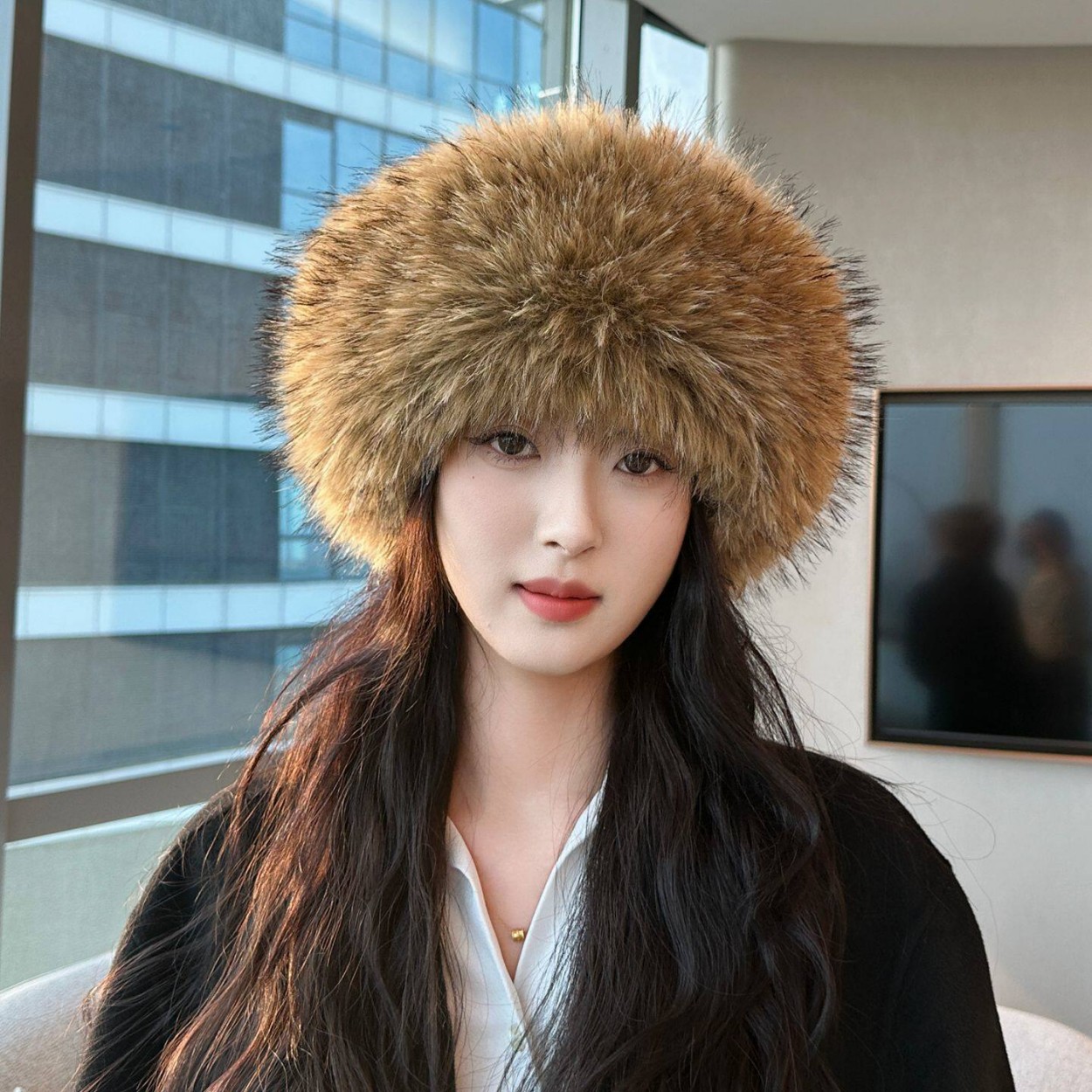 Soft Plush Faux Fox Fur Circle - Women Fashion Hats ulasan dan harga