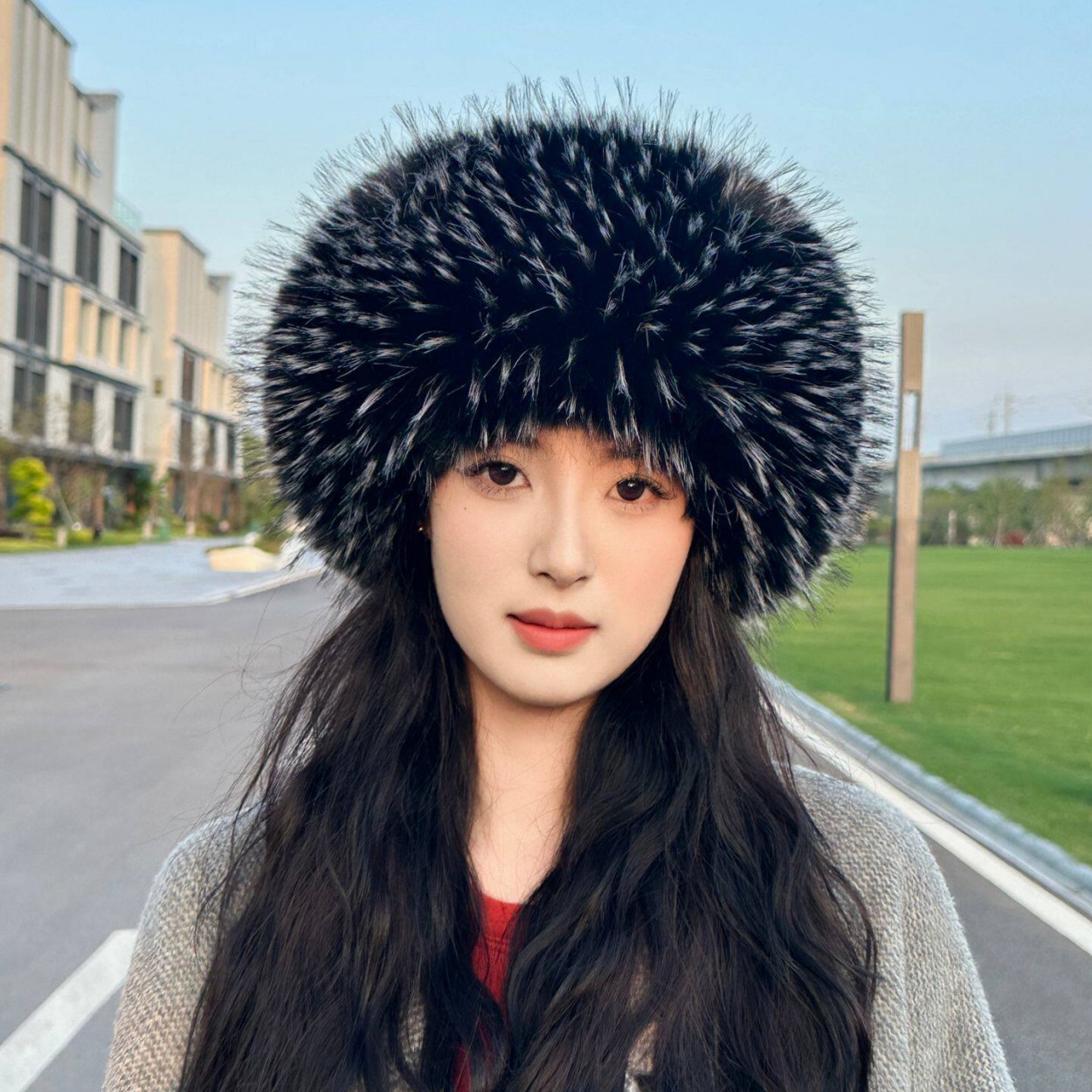 Soft Plush Faux Fox Fur Circle - Women Fashion Hats ulasan dan harga
