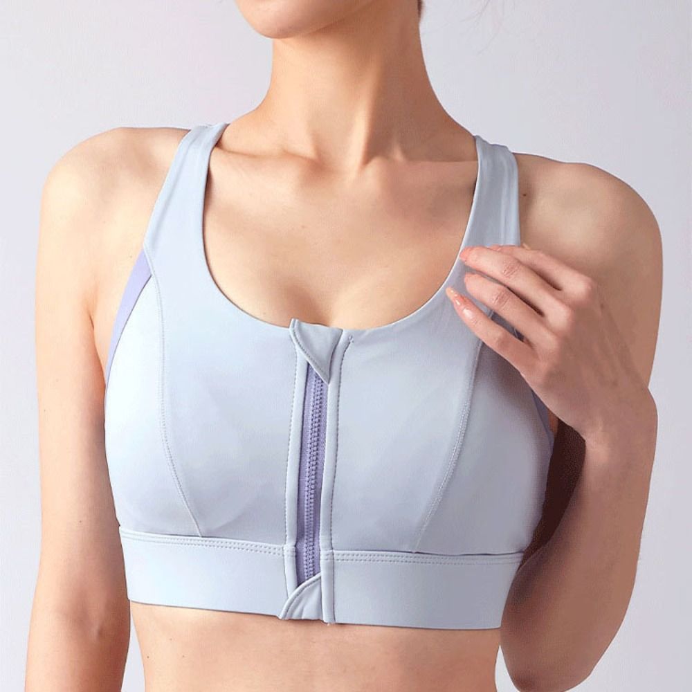 Comfortable Patchwork Front Zi - Bra Top Seamless ulasan dan harga