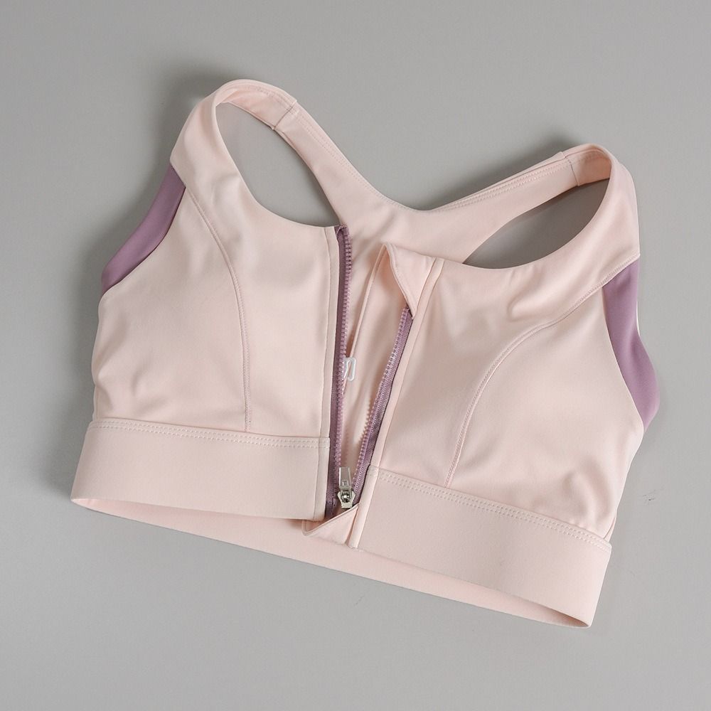 Comfortable Patchwork Front Zi - Bra Top Seamless ulasan dan harga
