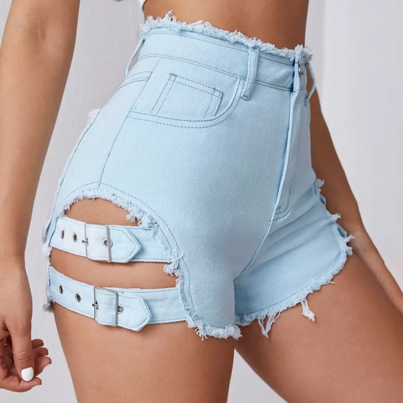 Women High Waist Denim Shorts  - Women'S Fashion Trousers ulasan dan harga