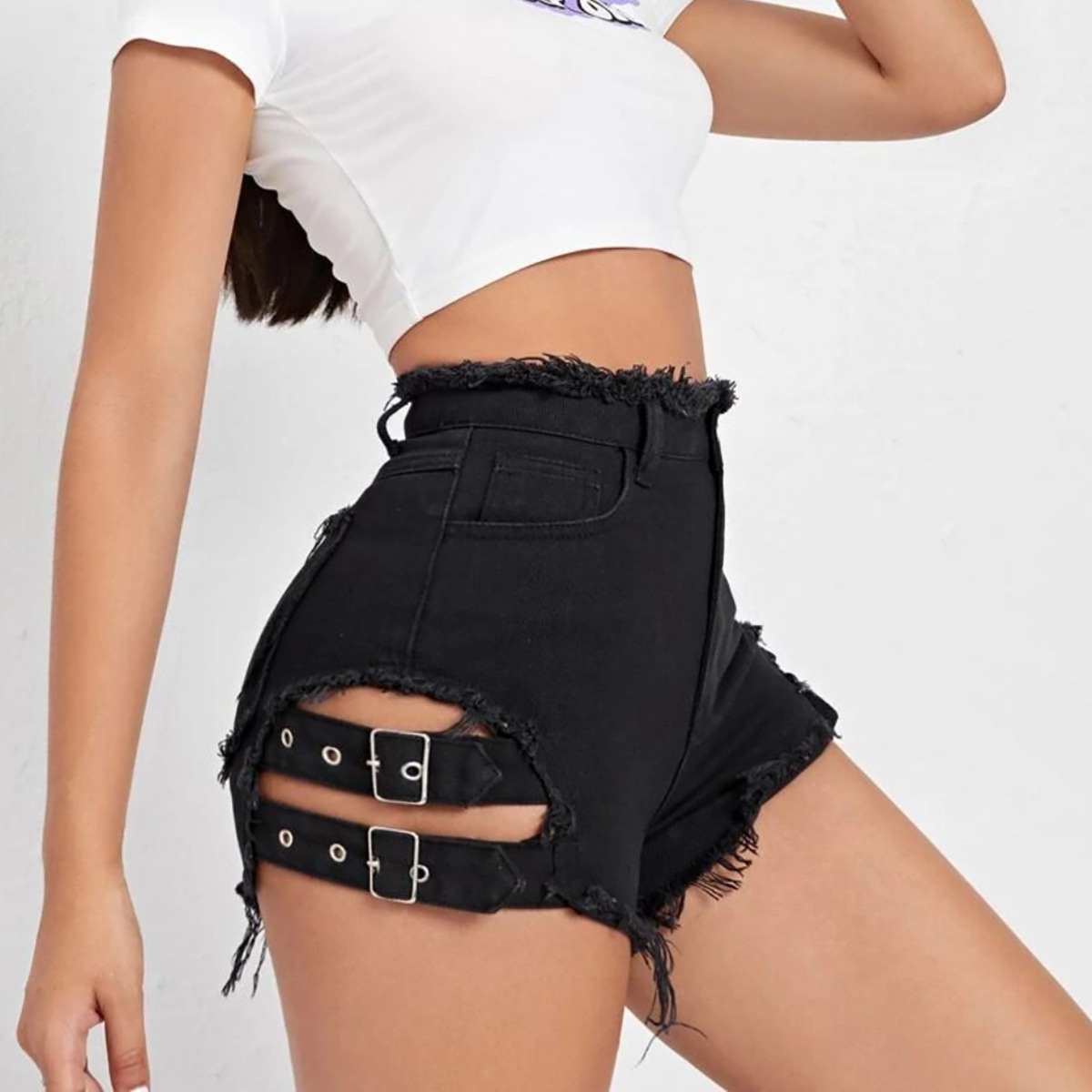 Women High Waist Denim Shorts  - Women'S Fashion Trousers ulasan dan harga