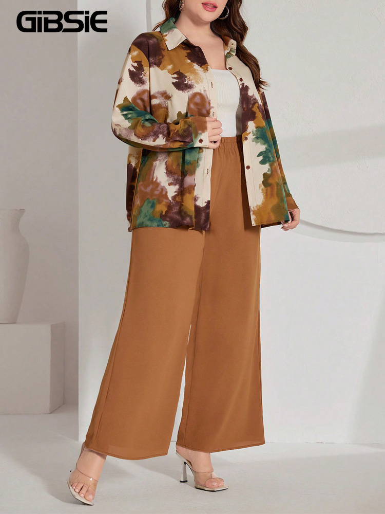 GIBSIE Plus Size Women Pant Se - Tie Dye Two Piece ulasan dan harga