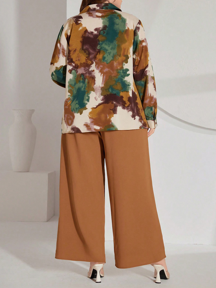 GIBSIE Plus Size Women Pant Se - Tie Dye Two Piece ulasan dan harga
