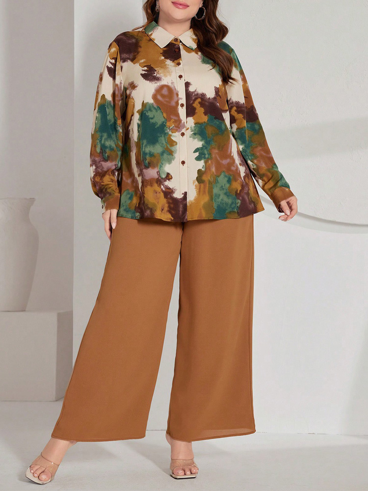 GIBSIE Plus Size Women Pant Se - Tie Dye Two Piece ulasan dan harga