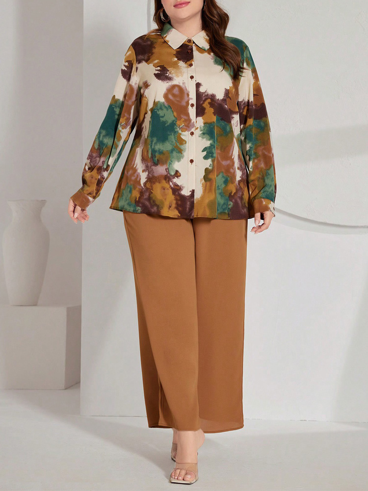 GIBSIE Plus Size Women Pant Se - Tie Dye Two Piece ulasan dan harga
