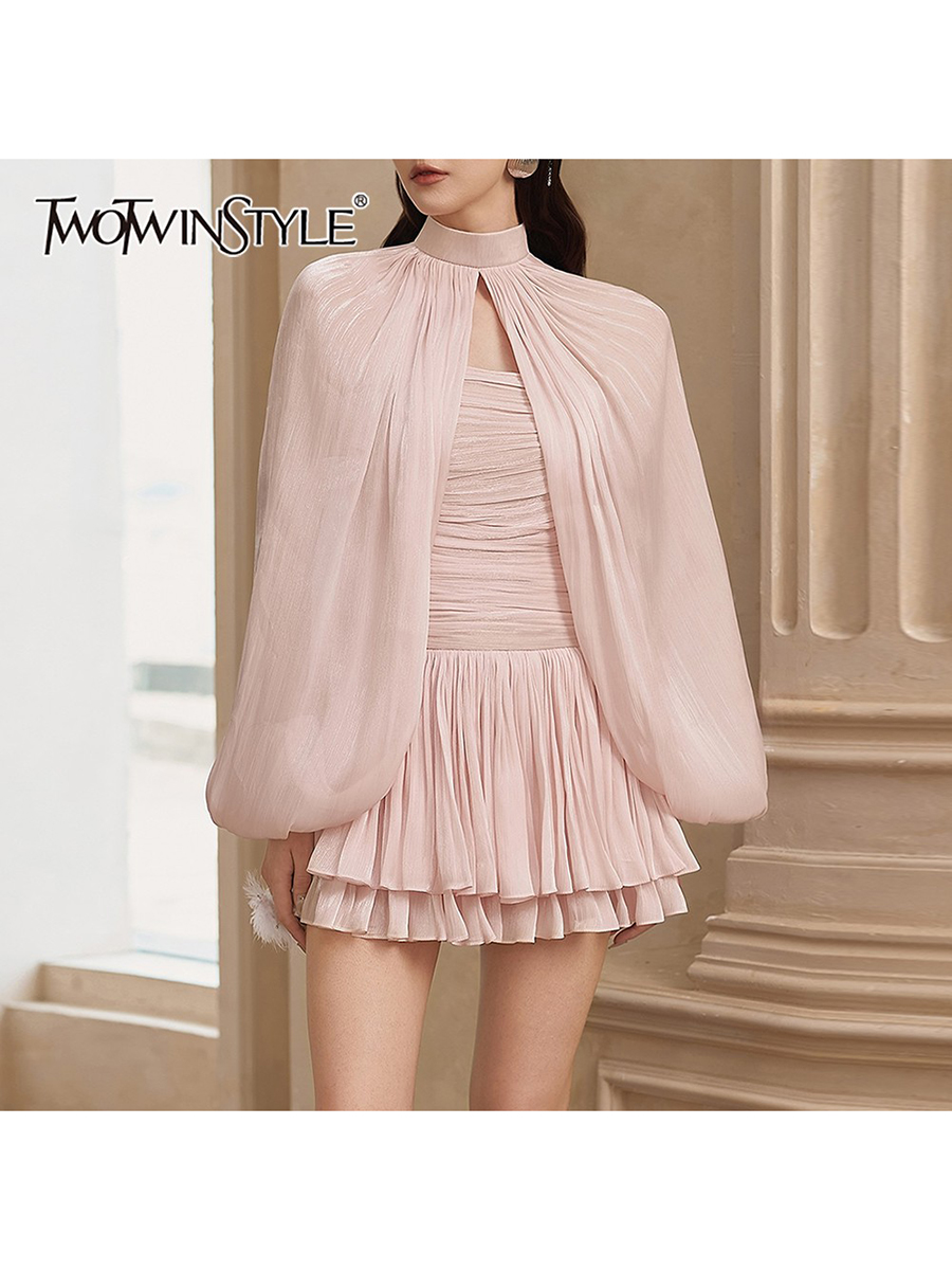 TWOTWINSTYLE Sweet Spliced Shi - Ruched Dress Mini ulasan dan harga