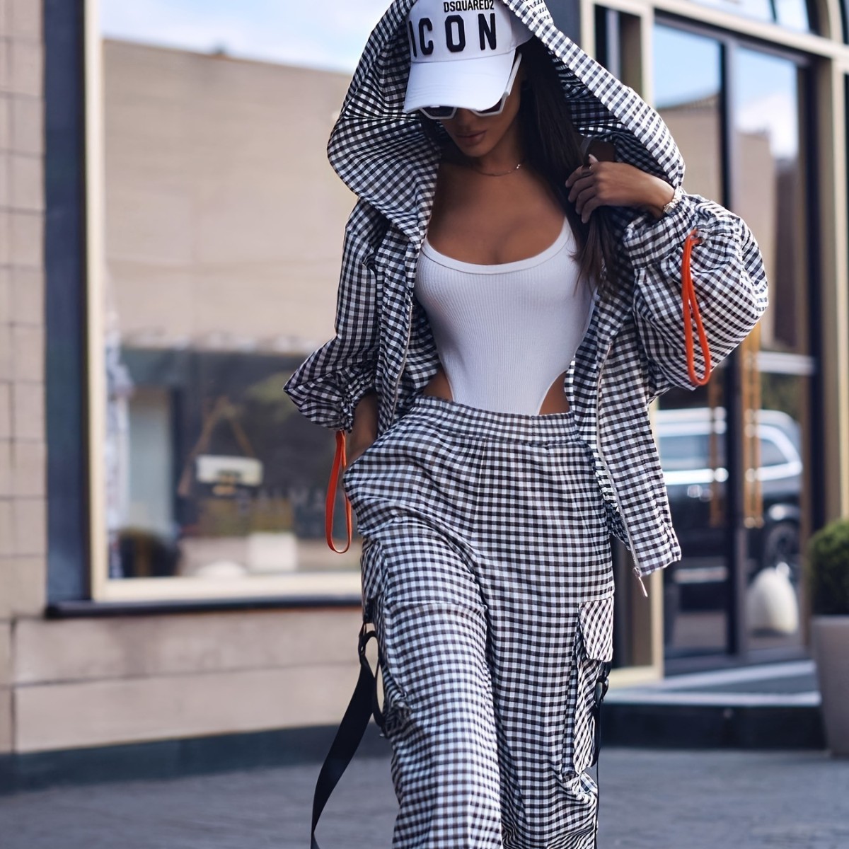 Spring Autumn Casual Plaid Pri - Women'S Fashion Zip Up Hoodies ulasan dan harga
