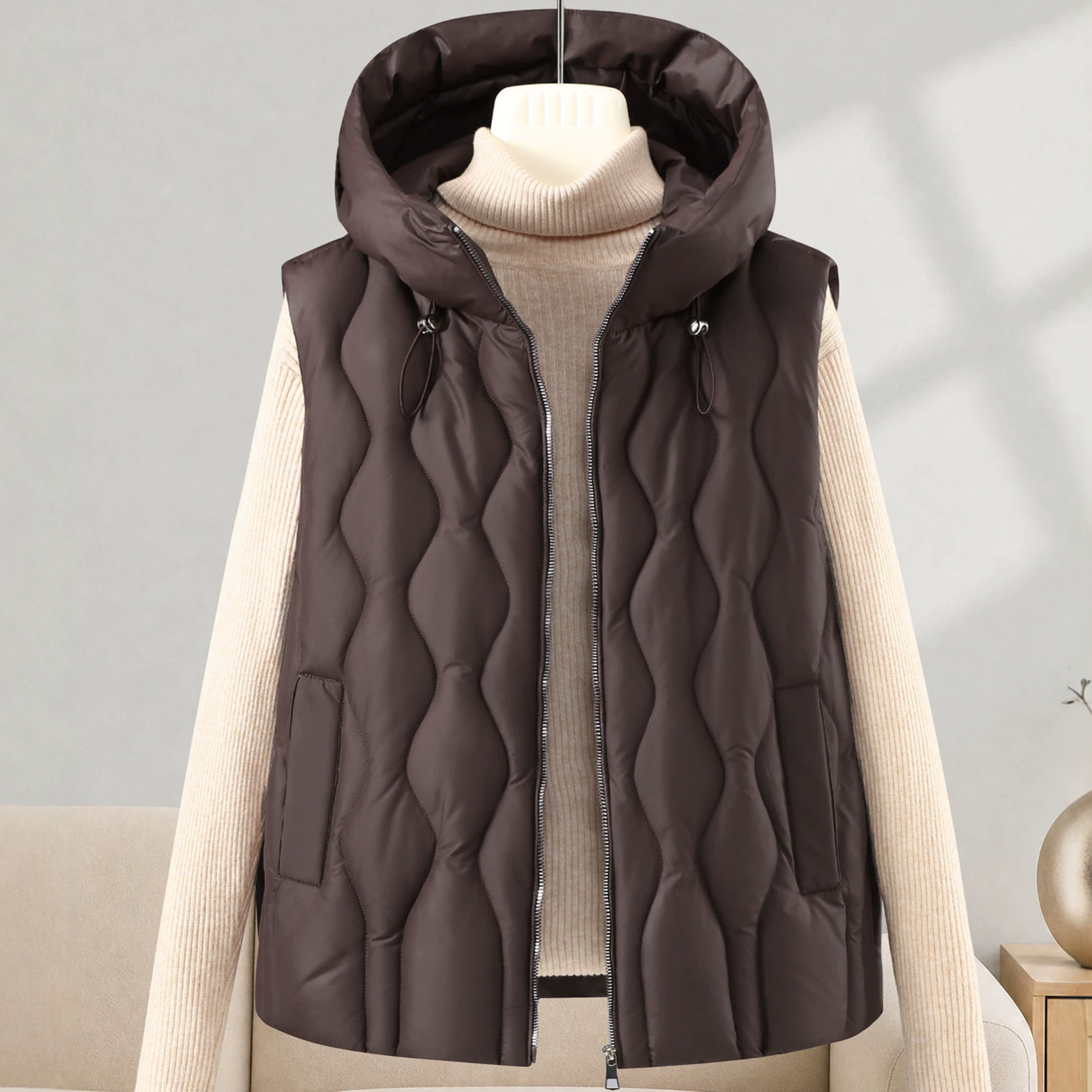 Short Thicken Fluffy Waistcoat - Puffer Vest Fashion Women ulasan dan harga