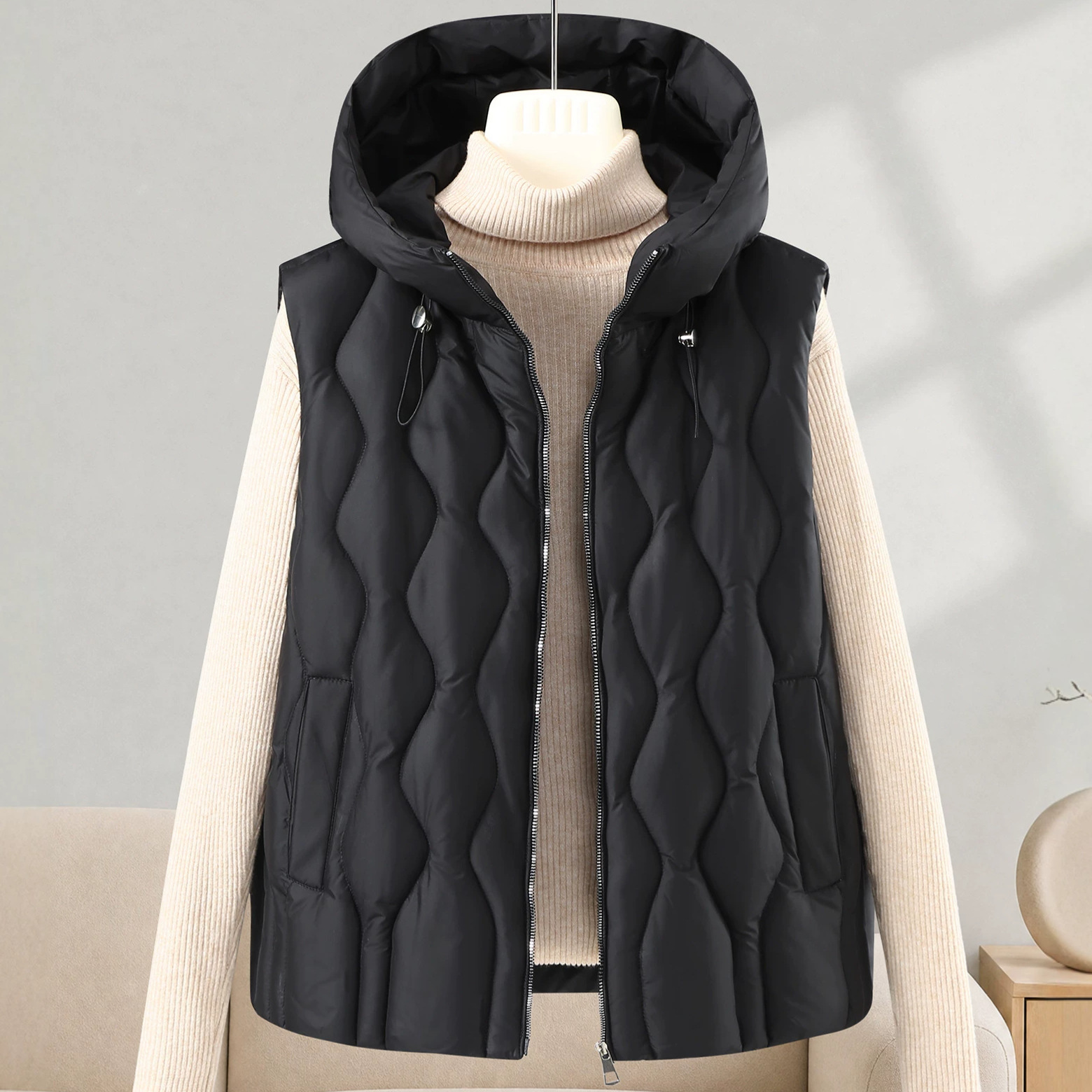Short Thicken Fluffy Waistcoat - Puffer Vest Fashion Women ulasan dan harga