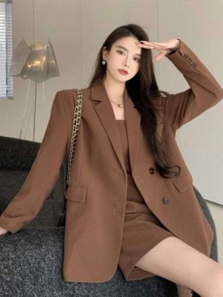Autumn Winter Brown Elegant 2  - Ruched Dress Mini ulasan dan harga