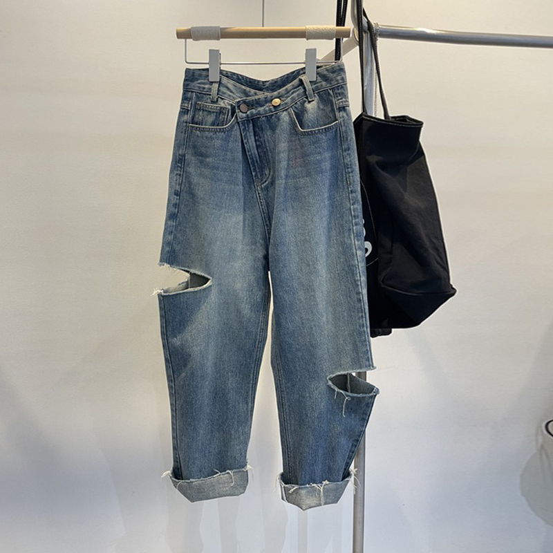 Summer Women Ripped Jeans High - Women'S Fashion Trousers ulasan dan harga