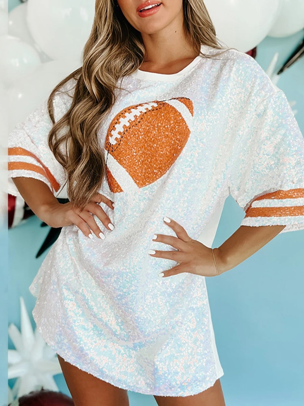 Women Sequined  Long T-Shirts  - Women'S Fashion Rugby Top ulasan dan harga