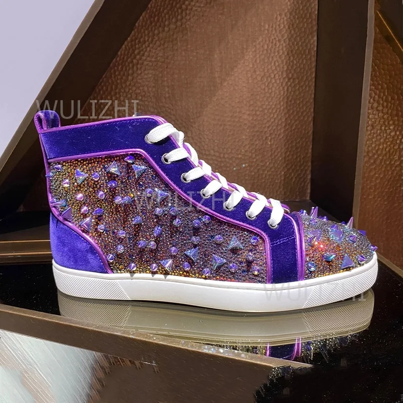 Dark Purple Crystal Rivet Men  - Women'S Fashion Running Shoes ulasan dan harga
