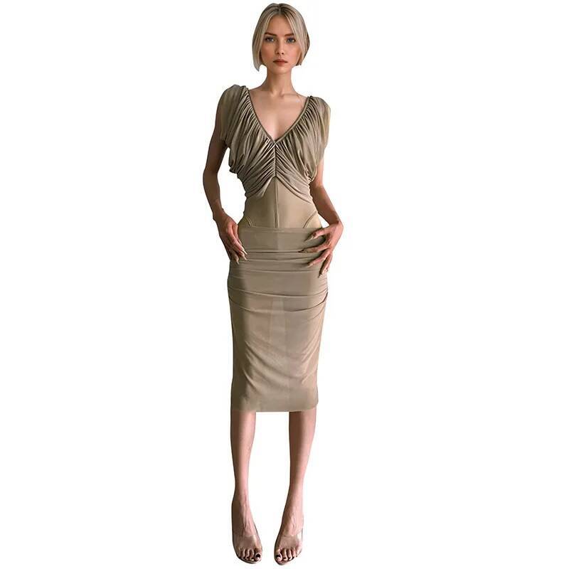 French Chiffon Dress Women's S - Ruched Dress Mini ulasan dan harga