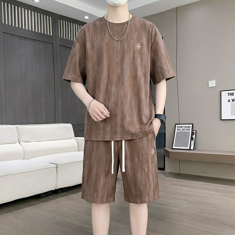 【T-Shirt + 5-Point Shorts】Men' - Tie Dye Two Piece ulasan dan harga